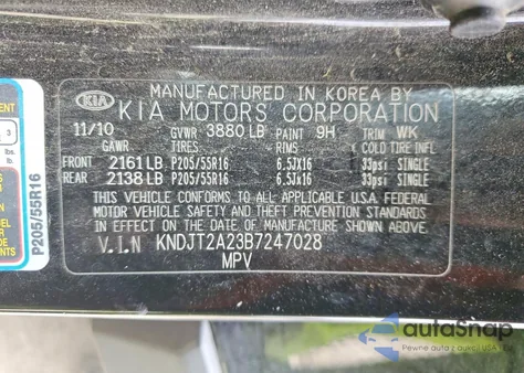 2011 Kia Soul + z USA, uszkodzony, nr VIN KNDJT2A23B7247028